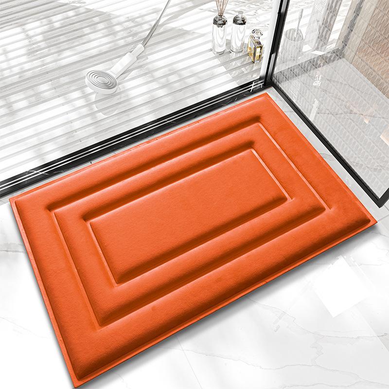 

Embossed Spandex Memory Foam Bath Mat, Absorbent Quick Dry Non-Slip Bathroom Rug, Soft Rebound Shower Carpet for Toilet Floor 400MMx600MM помаранчевий