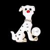 Cute Puppy Brooch Female Pearl Corsage Spotted Dog Year Budding Pet Scarf Pin Buckle The Year of The Zodiac Badge Long-Lasting Color Exquisite Brooch