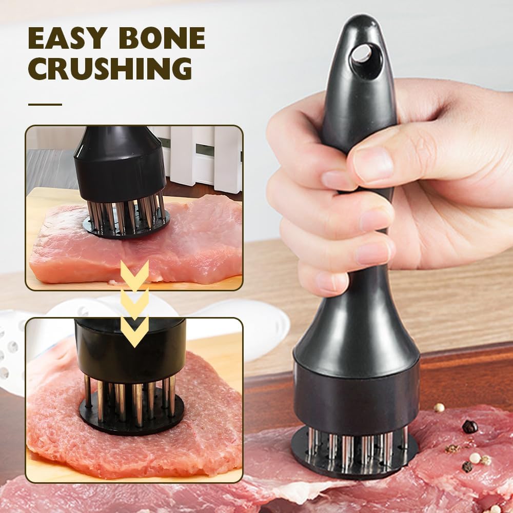1 PC Stainless Steel Meat Tenderizer, 2025 New Stainless Steel Meat Tenderizer Needle 21 Pin Steak BBQ Kitchen Cooking Tool