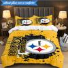 Pittsburgh Steelers Logo Art 3pcs Bedding,Including 1pc Duvet Cover And 2pcs Pillowcases Perfect for Christmas,Ideal for Bedroom, Dormitory