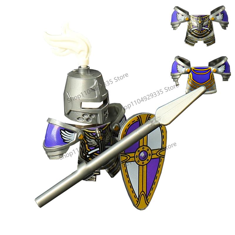 Figuras de Soldados Militares Medievales MOC Bloques de Construcción Castillo Águila Negra Lobo Pulpo Grifo Caballero Antiguo Armas Ladrillos Juguetes