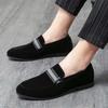 Fashion Luxury Fashion Designer New Black Brown Suede Leather Formal Shoes For Men Slip On Loafter Wedding Dress Homecoming
