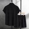 Men's Casual Short-sleeved Suit Men's Hawaiian Beach Casual Shorts Suit