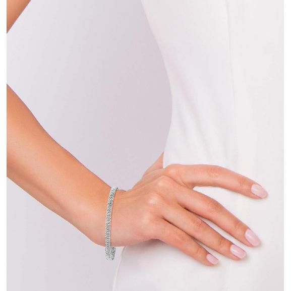 Miabella Italienisches 925er Sterlingsilber 5mm Netzarmband für Damen | Feiner Schmuck, Gliederkette, Hergestellt in Italien