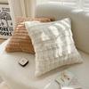 Thickened Skin-friendly Repellent Rabbit Hair Pillow Case In Autumn and Winter Living Room Sofa Cushion Square Cushion Bay Window Pillow B&B Hotel