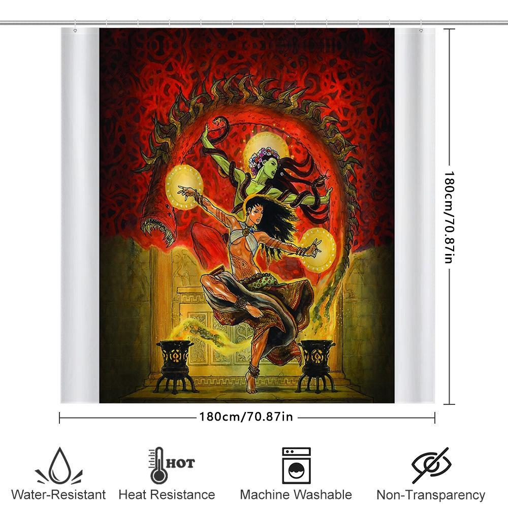 Cortina de Chuveiro Gótica de Terror Decoração de Vampiro Arte de Fantasia Sombria Casa Assustadora Quarto Gótico Decoração de Parede Assustadora de Halloween Ho Sinistro Sinistro