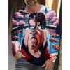 new men's long-sleeved T-shirt 3D printing HD anime tattoo beauty printing men's autumn tops casual round neck home clothes