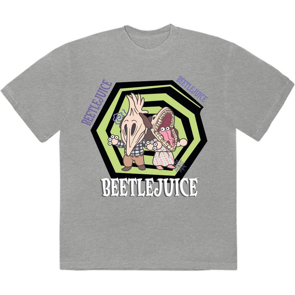 Warner Bros Beetlejuice Spiral T-Shirt Grey New S