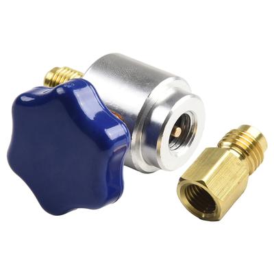 Robinet Distributeur Auto-scellant pour Bouteille R134A F Tuyau de Recharge Climatisation AD01 Convertisseur Laiton Aluminium Vanne d'Ouverture Manomètres HVAC