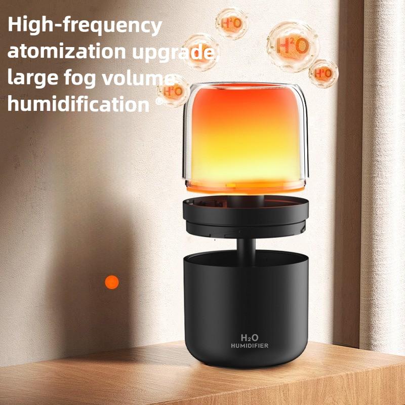 280mL Intelligent Simulation Flame Aromatherapy Machine Usb Mini Ultrasonic Humidifier Home Desktop Diffuser Flame Humidifier