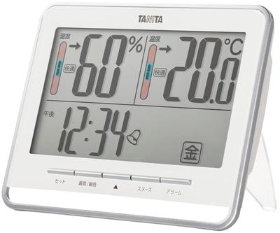 Reloj WH Digital Grande Blanco y Nivel de Confort Snooze como Reloj de Mesa o Reloj de Pared TT-538 Reloj, Pantalla, Temperatura, Humedad, Pantallas, Calendario,