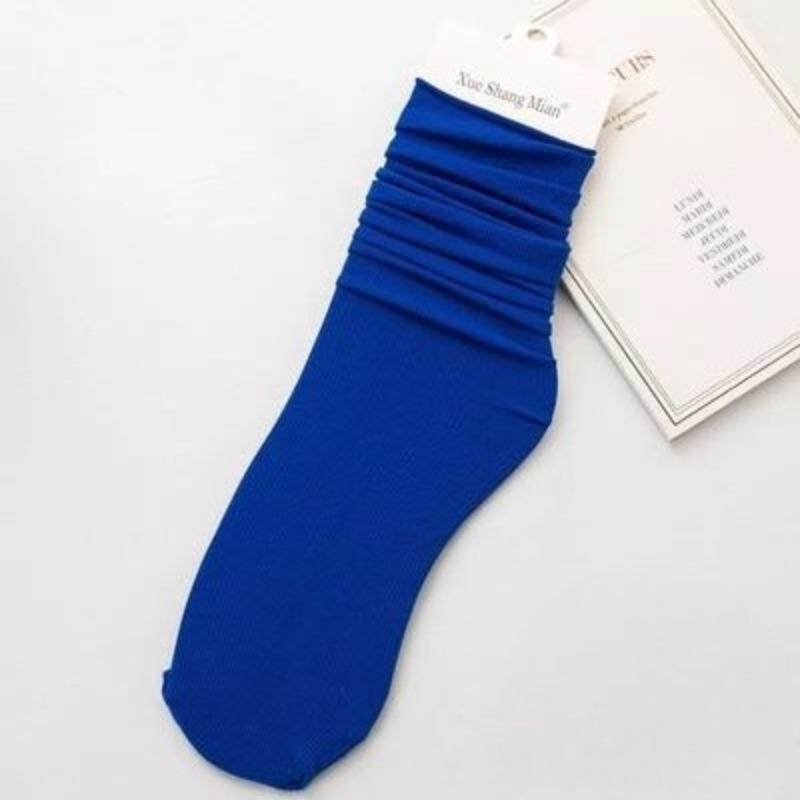 Female Spring and Summer Thin Pure Color Cool Breathable Comfortable Tube Stack Socks