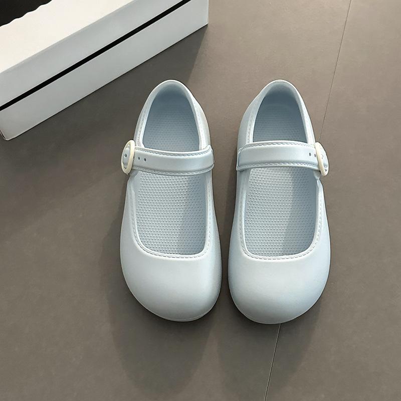 Korean version of design sandals round head shallow mouth Mary Jane shoes women's summer new thick-soled versatile casual flat-soled single shoes