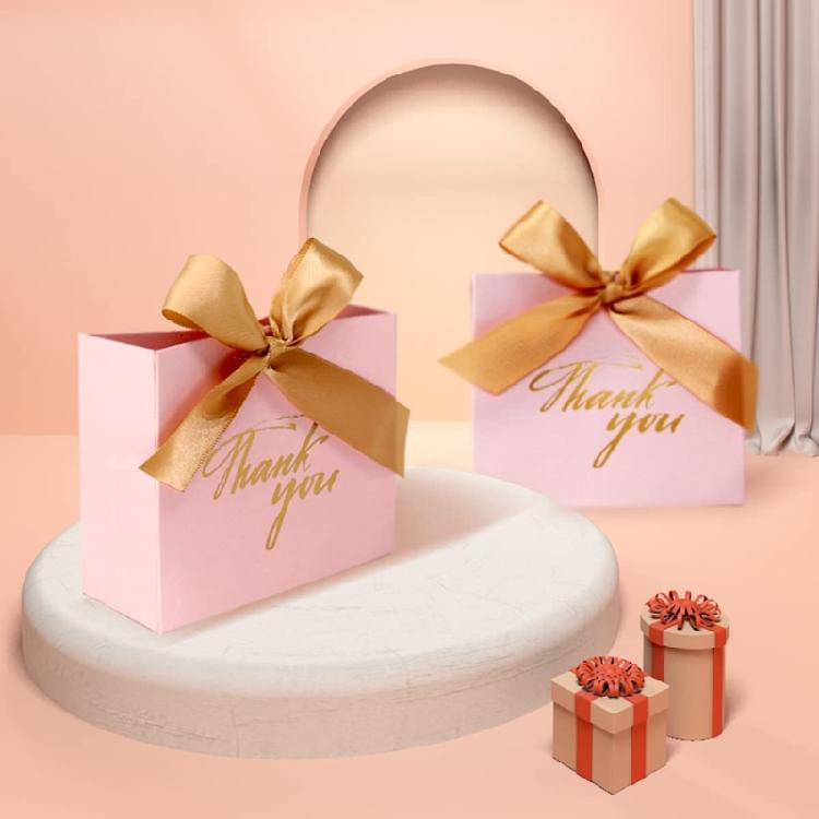 Festival European Style Paper Candy Box With Gold Embellishments Paper Candy Container for Parties and Ceremonies