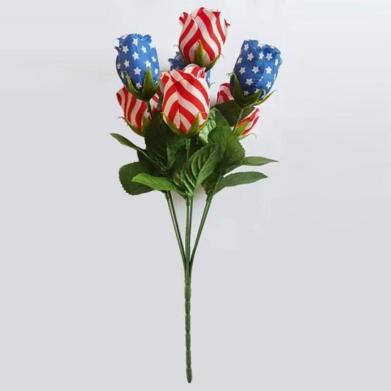 Independence Day Artificial Flower Arrangement for Memorial Day Patriotic Table Centerpiece And July 4th Faux Floral