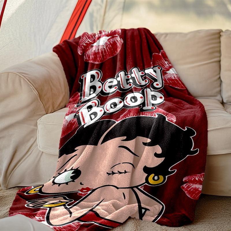 1pc Betty Boop Blanket, Super Cozy Printed Home Blanket, All-Season Warmth