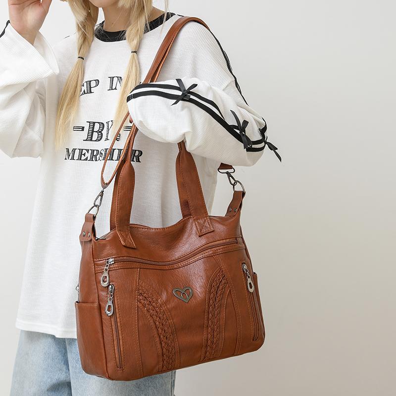 Women's Handbag Soft Leather Shoulder Bag Large Capacity Tote Bag