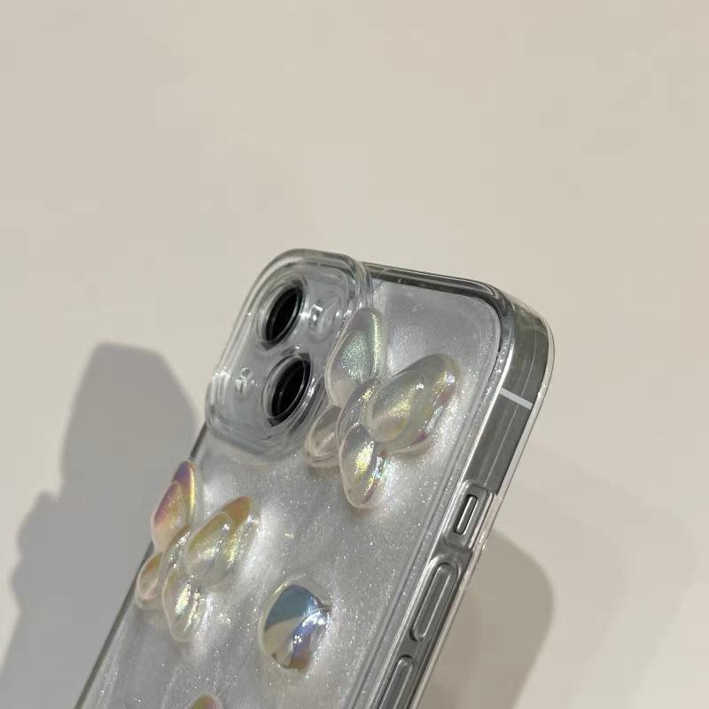 Epoxy Glitter Mobile Phone Case For Iphone17Promax Colorful Butterfly Wind Apple 16 Pearl 15 Soft