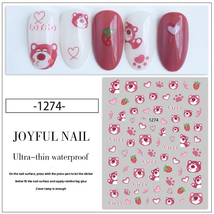 Fashion Rabbit Pattern Nail Sticker 3D Nail Art Decal Gel Polish Sticker Nail Art Decor Kalkomanie