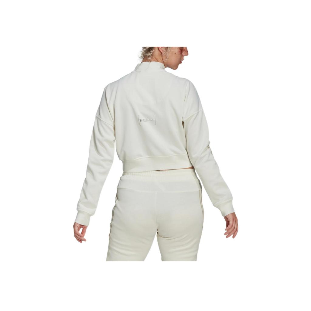 adidas Solid Color Zip-Up Stand Collar Jacket Women Jacket White HM2859