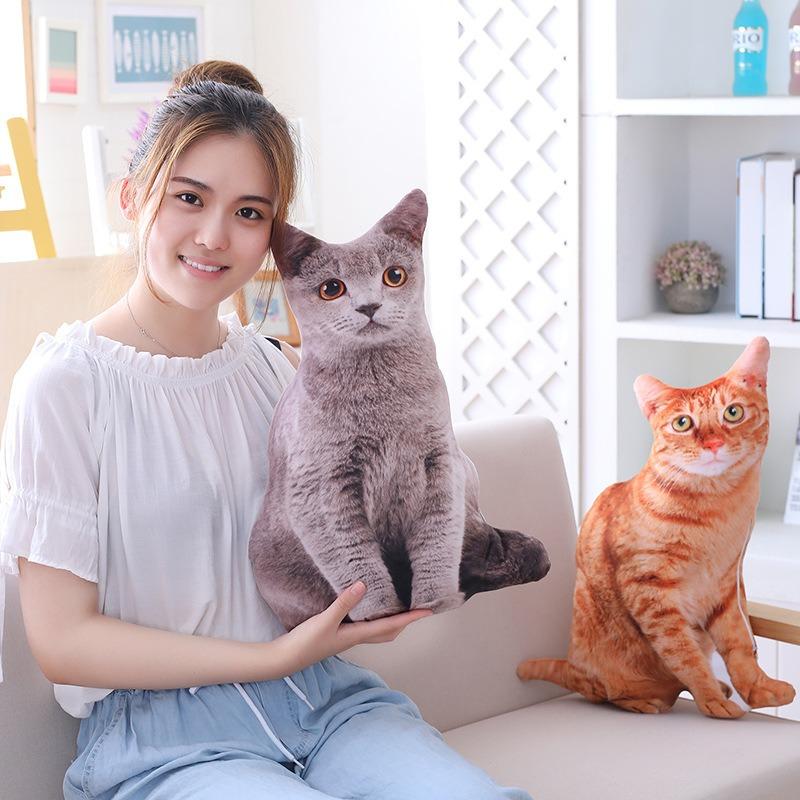 Αξιολάτρευτο μαξιλάρι μαξιλαριού καναπέ με βελούδινη κούκλα 3D Meow Star Cat