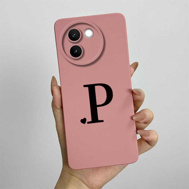 For Vivo V30e Case Vivo V30E 5G V2340 V2339 Phone Case Cute Initial Letters ShockProof Matte Silicone Soft Protective Back Cover