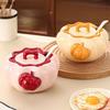Pumpkin Ceramic Storage Jar Lard Pot Storage Bottle Spice Jar Storages Tank Salt Shaker Chili Jars Lard Bowl with Lid Organizer