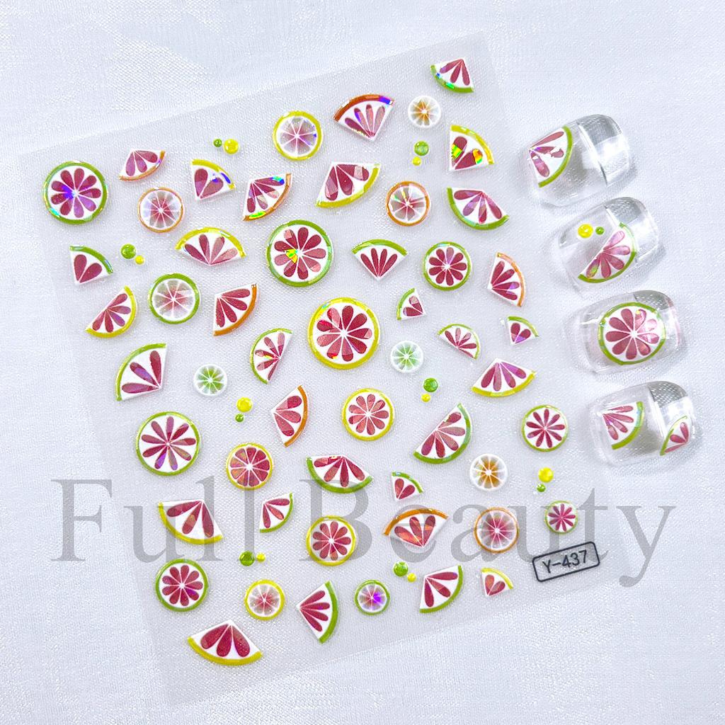 Nail Art Sticker Cartoon Autumn Thanksgiving Orange Red Gradient Maple Leaf Nail Sticker Decoration