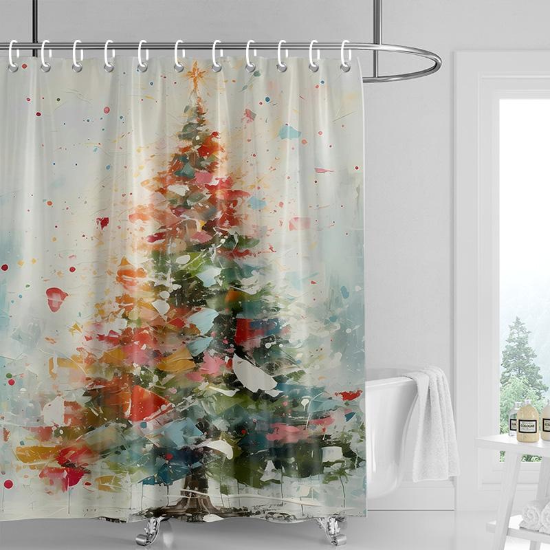 Dekoracja domu zasłony prysznicowe do łazienki wodoodporna tkanina zasłonowa Nowoczesny styl skandynawski Salon Wesołych Świąt zima