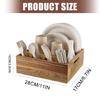 Practical Wooden Cutlery Rack With Multiple Sections For Spoons Forks
