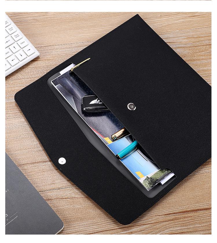 A4 Waterproof File Folder with Magnetic Buckle - Large Capacity Business Office Bag, Logo Customizable