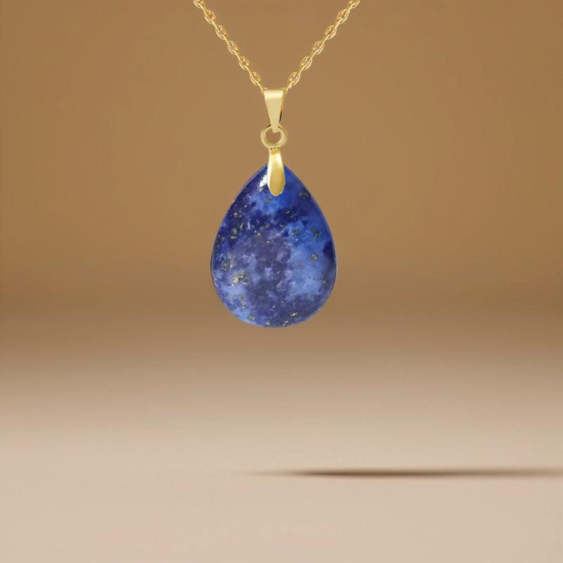 High quality hot selling natural crystal stone water drop pendant necklace jewelry simple fashion necklace merchandise jewelry