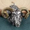 Collana con ciondolo a forma di testa di toro nordico punk retrò per uomo, gioielli classici con personalità animale