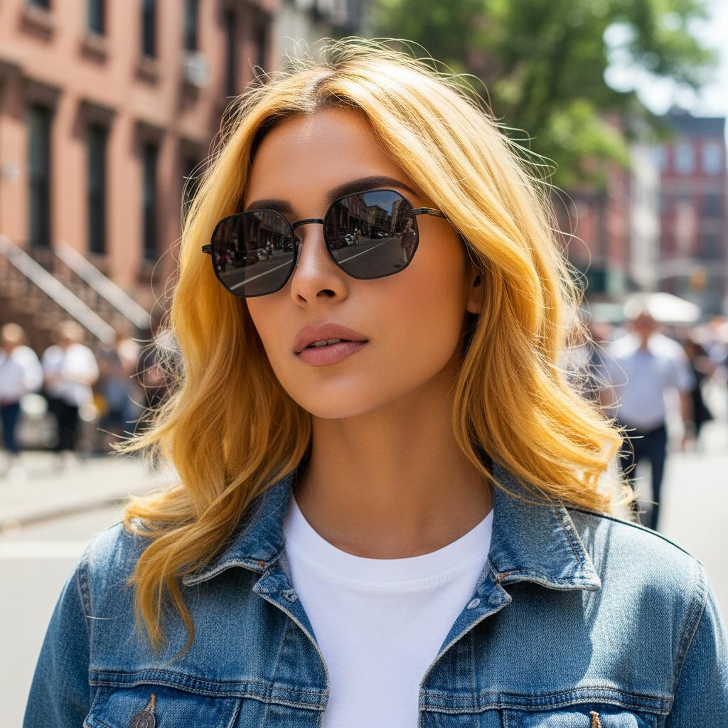 New Men'S And Women'S Metal Frame Fashionable Ultra Light Ins Plain Glasses Retro Artistic Beach Sunglasses 2400