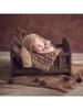 Neugeborenen Holz Fotografie Requisite Braun Kleines Bett im Retro-Stil Ideal für Baby Hundert-Tage-Shooting & Gedenkfoto-Requisiten