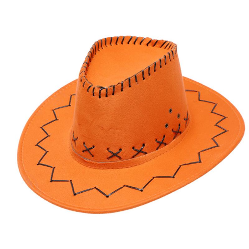 Faux Leather Suede Western cowboy Hat for Men Women Fedora Outdoor Wide Brim For Beach Travel Vacation Party Cosplay Cap Gifts