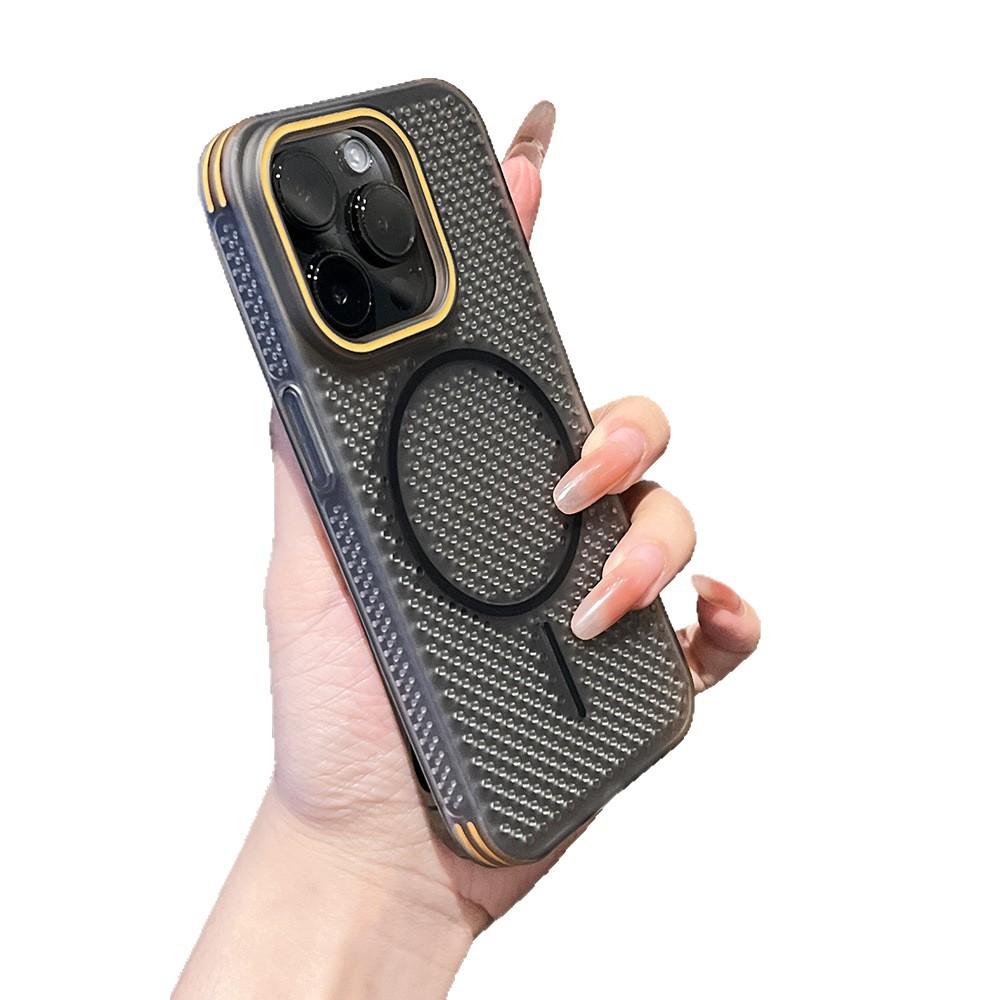 Applicable To Apple 16 Mesh Heat Dissipation Magnetic Phone Case IPhone 15 Four Corner Anti Fall Contrast Ultra Thin Protective Case 14