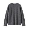 2025 Autumn/Winter Women's 100% Cashmere Round Neck Hollow Cable Knit Casual Loose Pullover Sweater