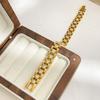 Light Luxury White Diamond Titanium Steel Watch Chain, High-end Men's and Women's 18K Gold Non-fading Ins Bracelet