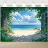 1 piece, beach themed background, tropical seaside scenery, suitable for indoor and outdoor decoration in various occasions