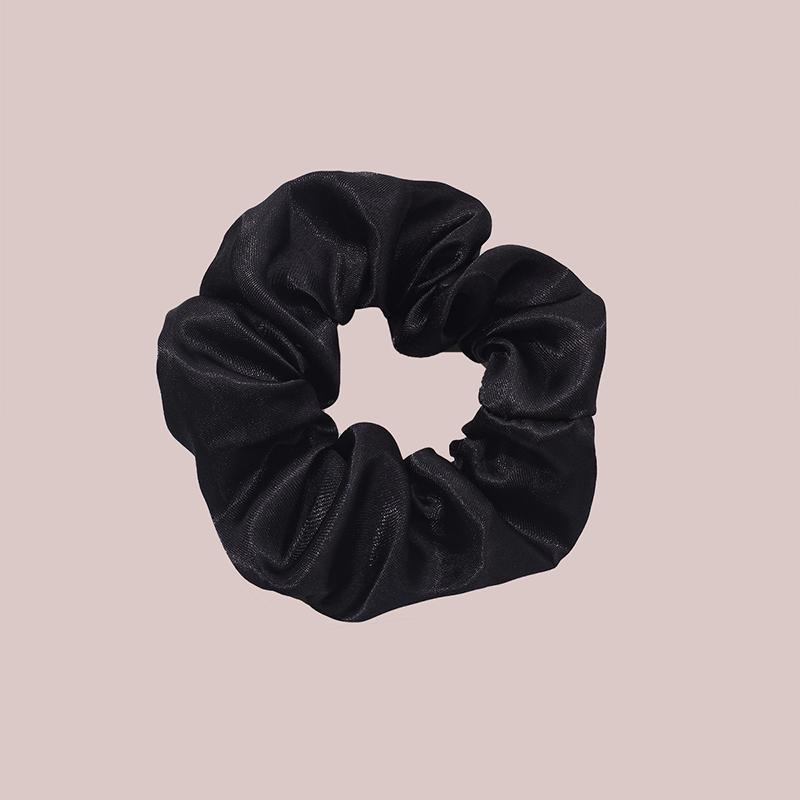 8Pcs  Satin Fabric Sausage Loop Hair Rings Set Solid Colour Fabric Loop Hair Rope Hair Scrunchies Scrunchy Black Coffee