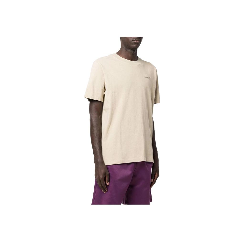 OFF-WHITE Caravaggio Saint Jerome Writing Arrows Slim T-Shirt Beige/Black/White Men Streetwear OMAA027S22JER0051710
