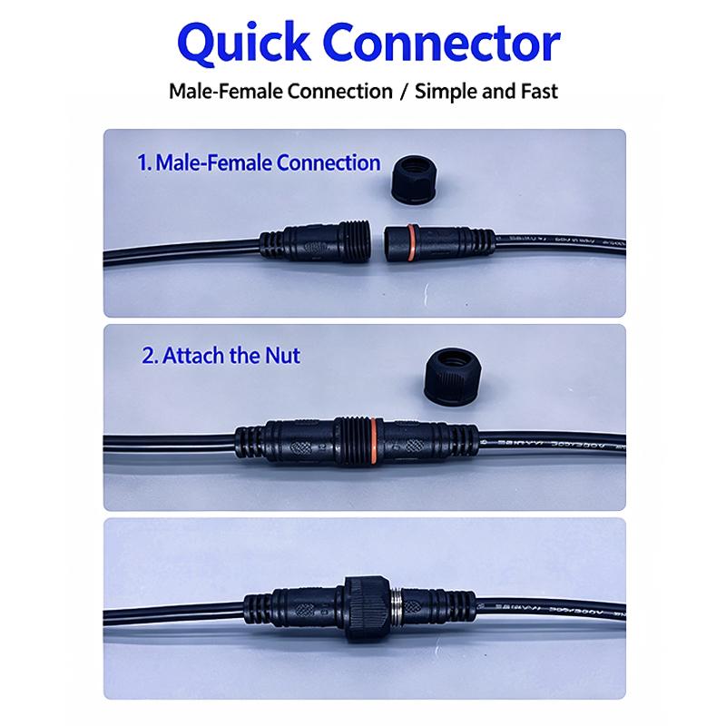 M12 IP67 Waterproof Cable Connector 2-8 Pin Male Female Plug With PVC Wire For Car Motorcycle LED Light Auto Accessories