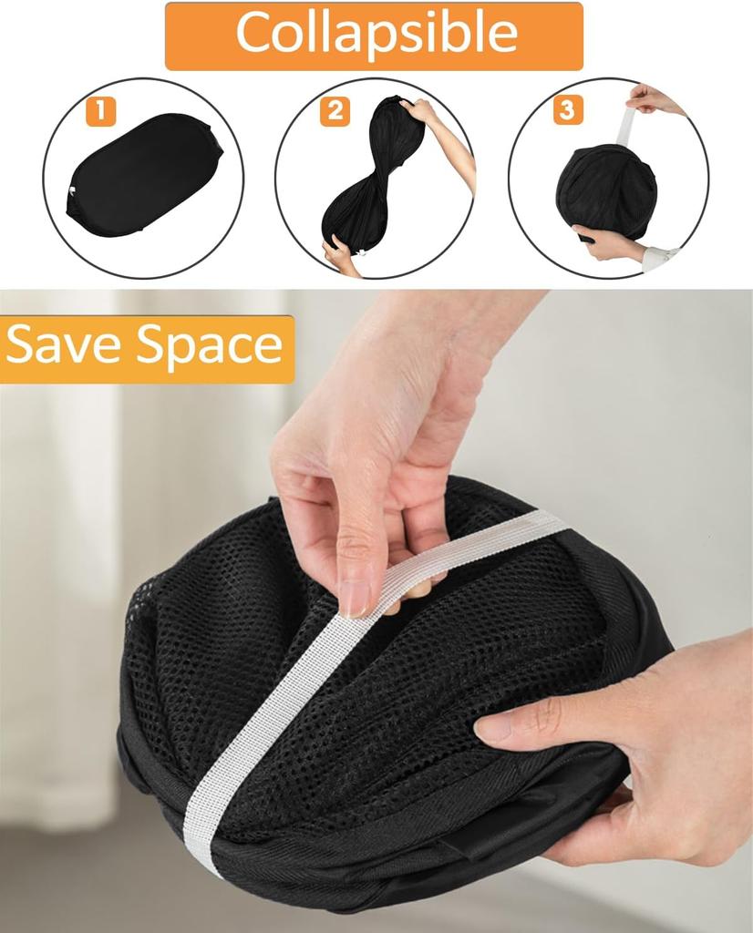 Folding Dirty Laundry Sorting Basket Washing FrameBathroomCloth MeshStorage BagFrame Bucket LaundryOrganizers Storage Pouch