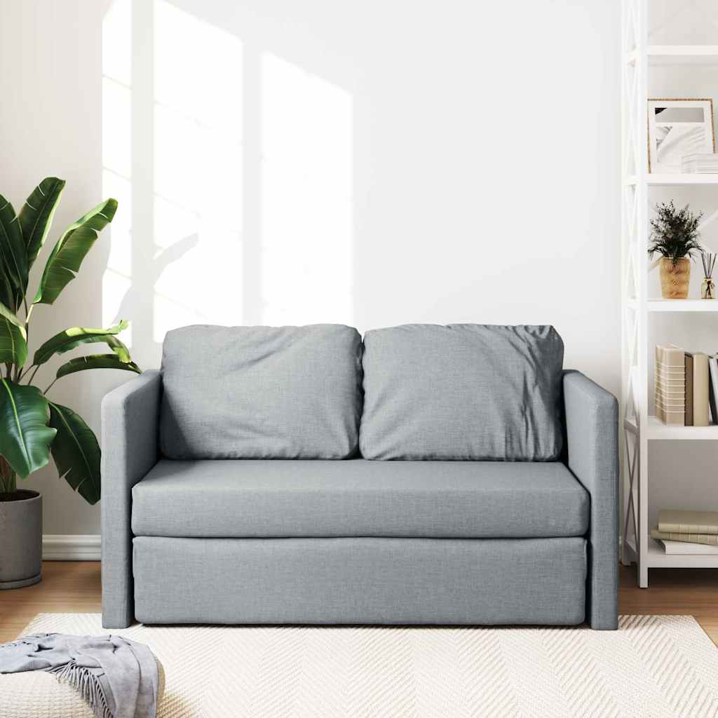Floor Sofa with Sleeping Function Light Grey 112x174x55 Cm Fabric