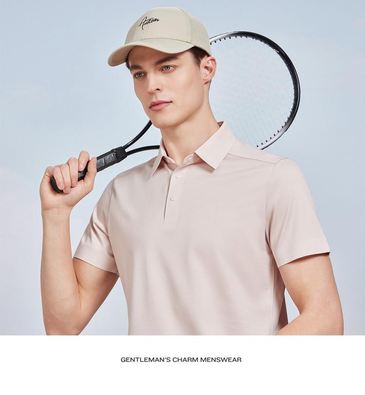 12% Mulberry Silk Machine Washable Summer Business Casual Polo Shirt Men's Solid Color Short-Sleeved T-Shirt