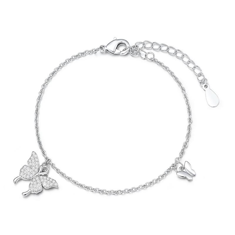 Barbie Bracelet Simple butterfly sparkling wrist bracelet, high-end design jewelry, ins style, exquisite and versatile #luck, copper alloy TX2408082A золотой