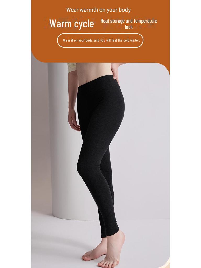 2024 Autumn/Winter High-Waist German Velvet Warm Leggings with Silk Protein and Thicker Insulation