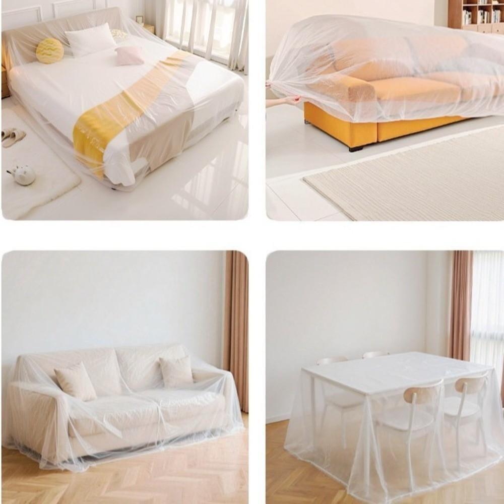 Transparent Disposable Dust Covers Transparent PE Furniture Protection Cover Home Use