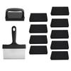 LMETJMA 12-teiliges Blackstone Grillplatten-Reinigungsset, Grillzubehör für flache Grillplatten, Reinigungswerkzeug-Set, Grillplattenschaber, Scheuerschwämme, JT268